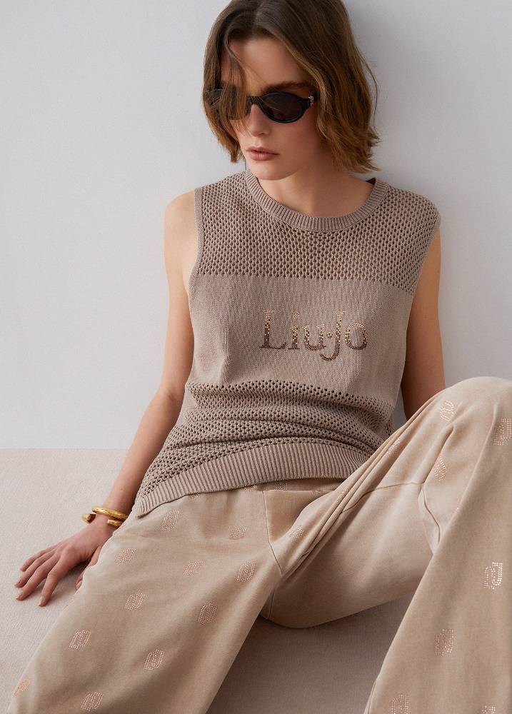 LIU JO OPENWORK KNIT TOP