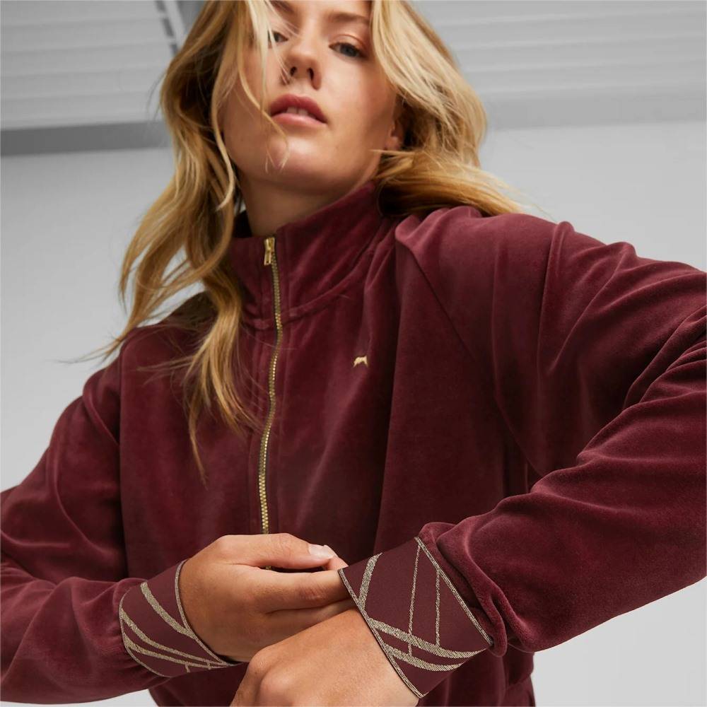 PUMA DECO GLAM VELOUR FULL-ZIP JACKET