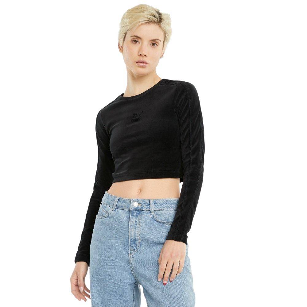 PUMA ICONIC VELOUR WOMENS LONG SLEEVE TOP