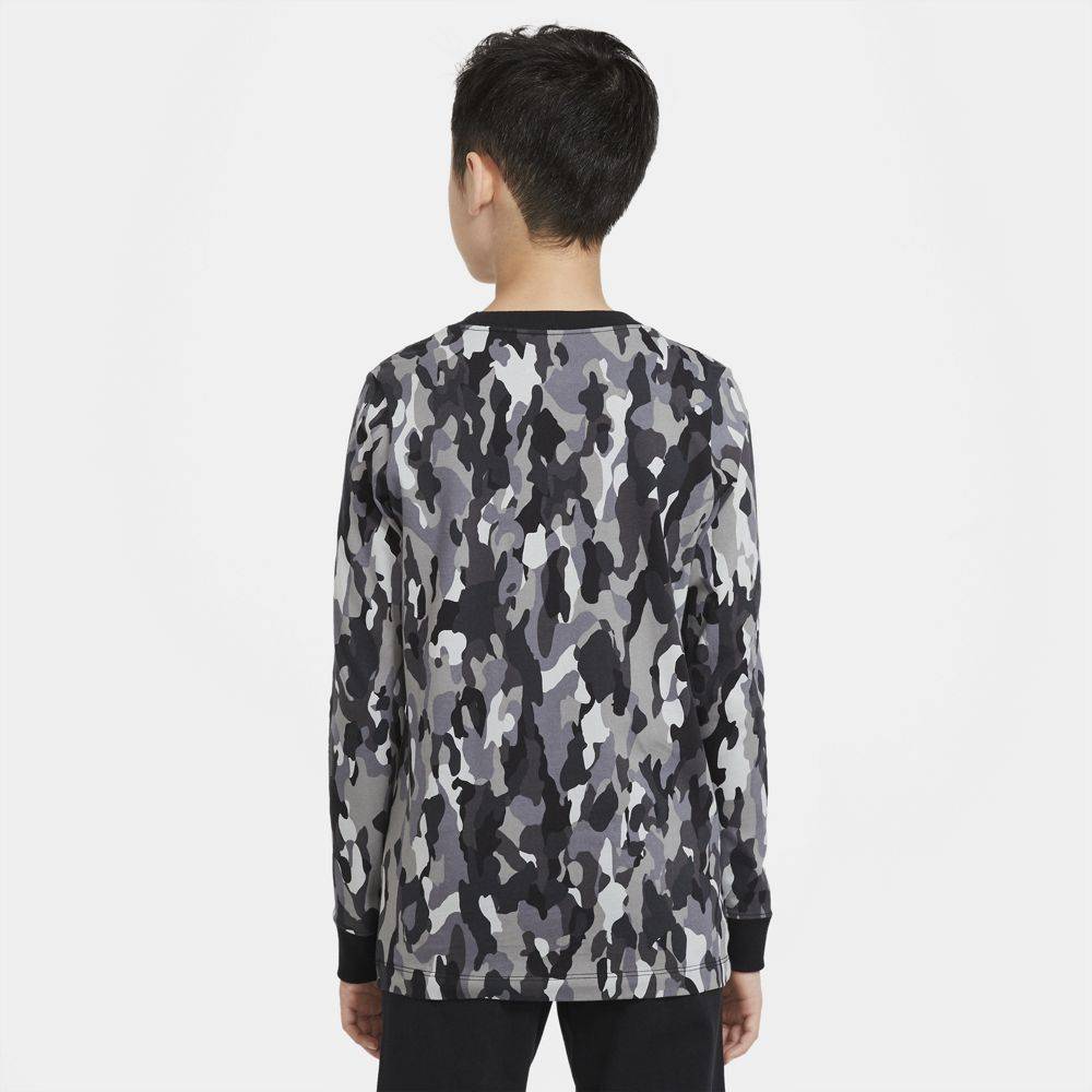 NIKE BOYS SPORTSWEAR CAMO LONG SLEEVE TEE