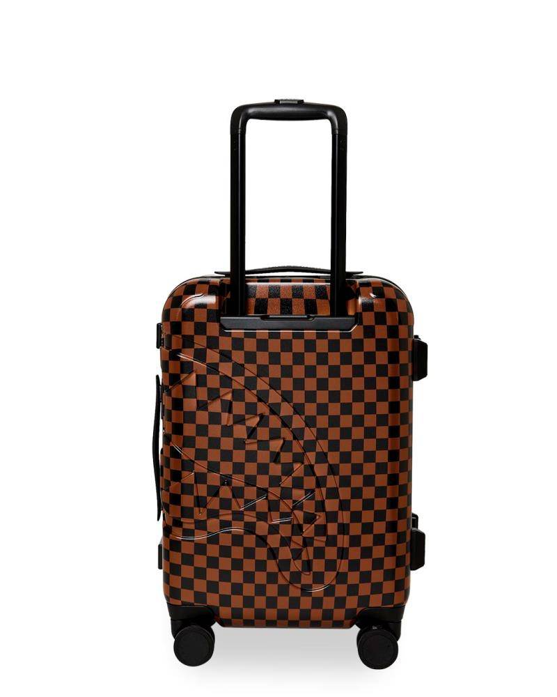 SPRAYGROUND RED REDEMPTION CARRY-ON HARD LUGGAGE