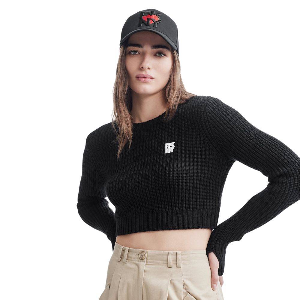 DKNY CROPPED KNIT SWEATER