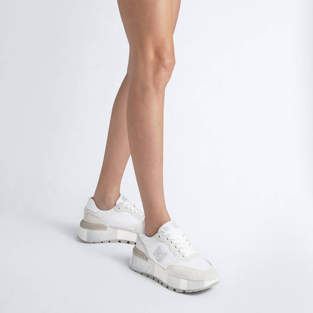LIU JO AMAZING 25 - SUEDE AND MESH PLATFORM SNEAKERS
