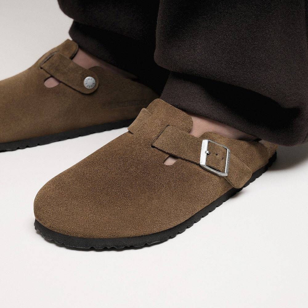 BIRKENSTOCK BOSTON SOFT FOOTBED SUEDE LEATHER NARROW