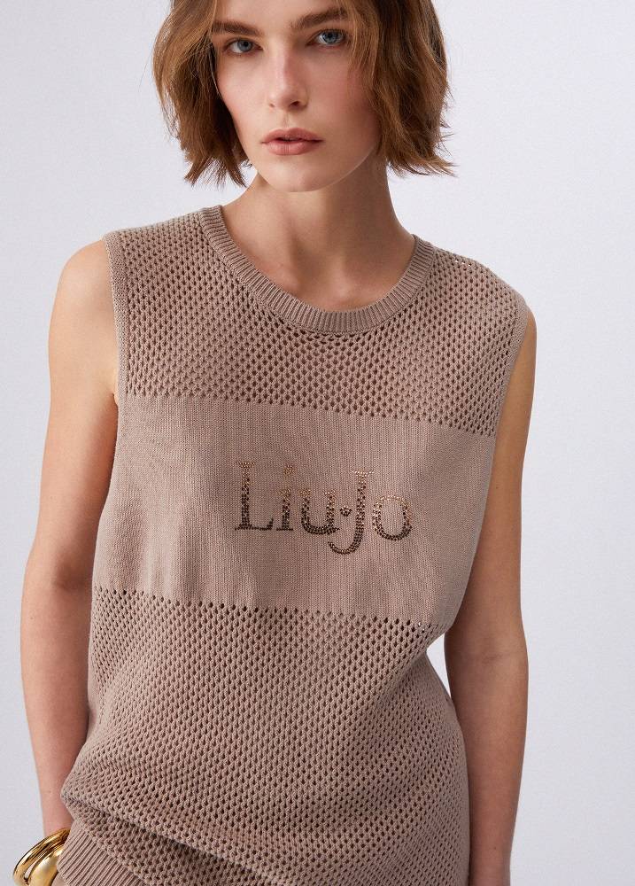 LIU JO OPENWORK KNIT TOP