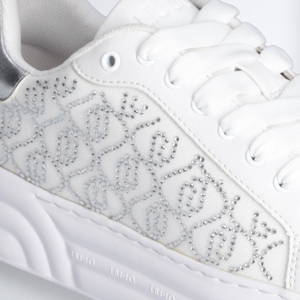 LIU JO CLEO 12 - PLATFORM SNEAKERS WITH RHINESTONE LOGO