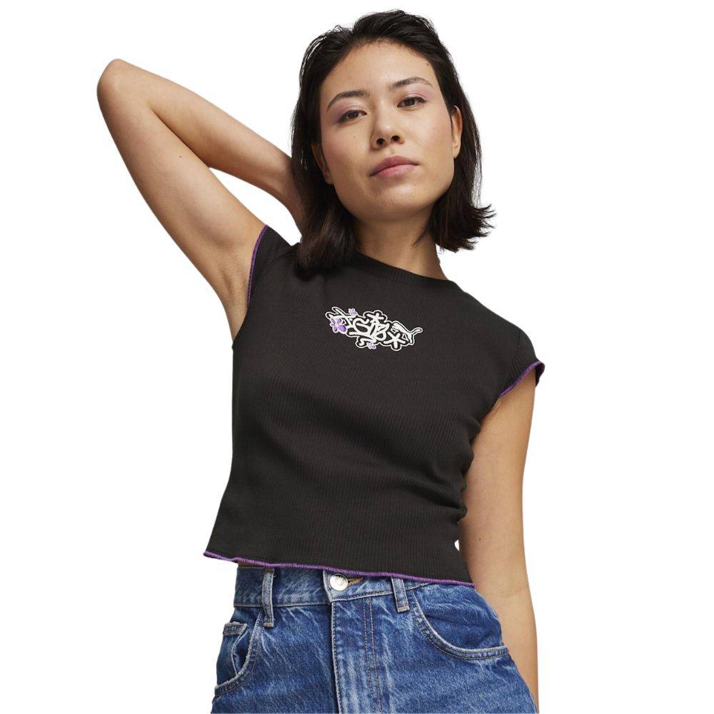 PUMA X X-GIRL RIBBED SLIM TEE