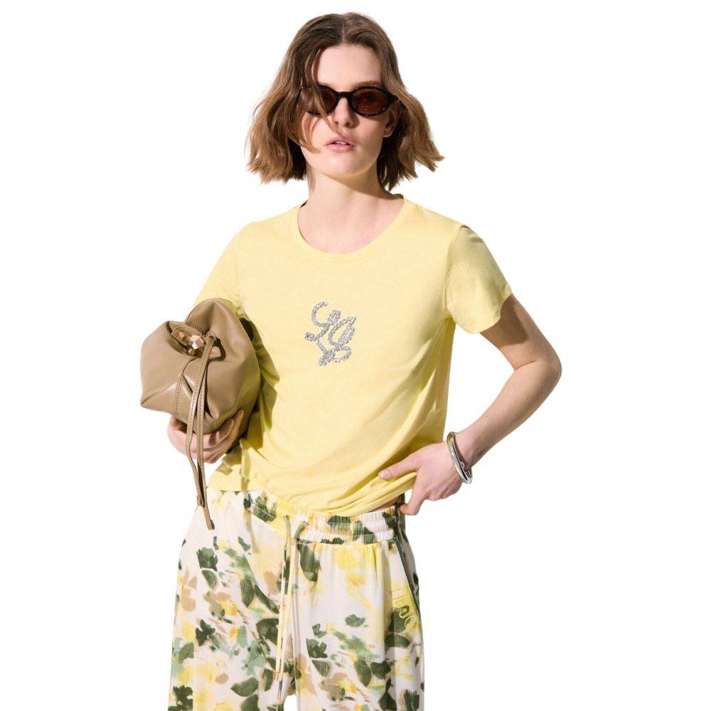 LIU JO T-SHIRT WITH GEMSTONES