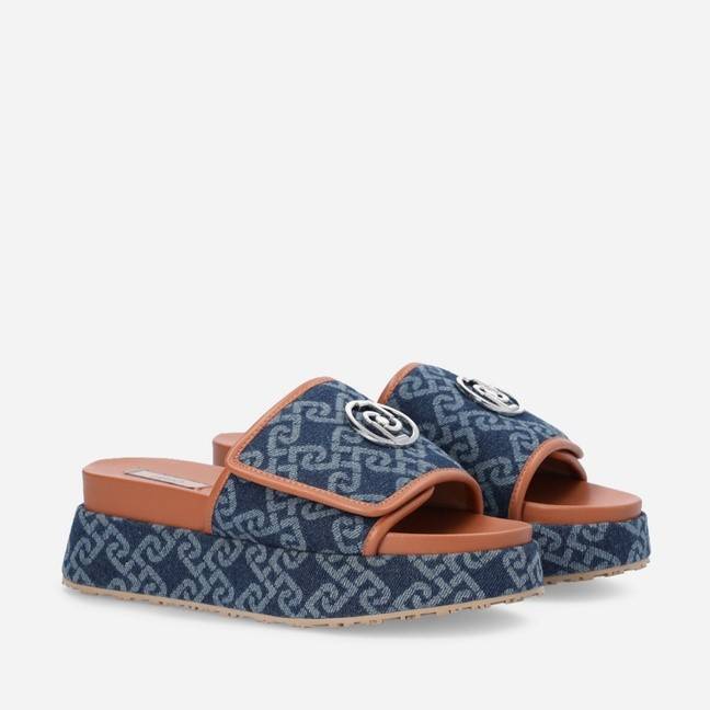 LIU JO FRIDA 26 - MONOGRAM FLATFORM SANDALS