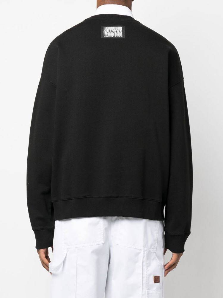 JUST CAVALLI LOGO PRINT CREW SWEATSHIRT