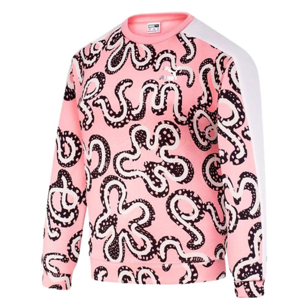 PUMA T7 FLWR ALL-OVER-PRINT FLEECE CREW