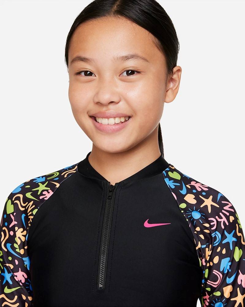 NIKE GIRLS FUN FOREST LONG-SLEEVE ZIP HYDROGUARD