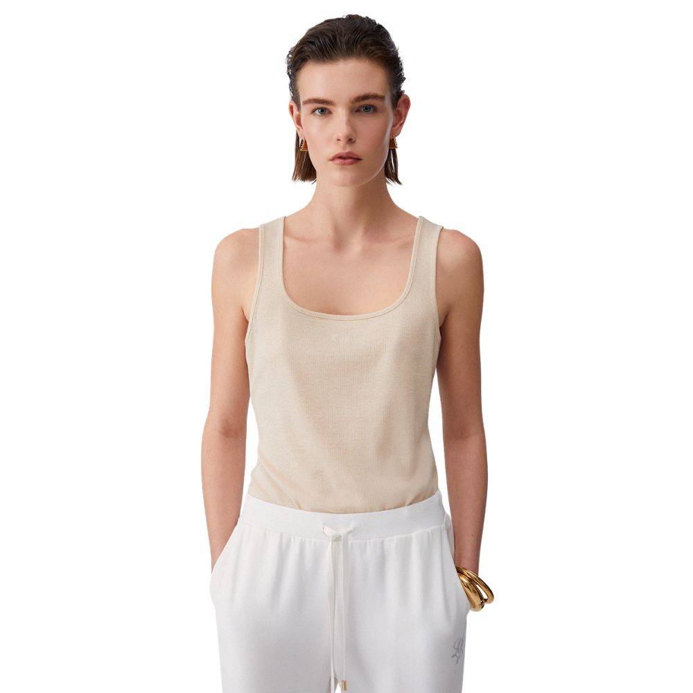 LIU JO SLEEVELESS TANK WITH MONOGRAM LOGO
