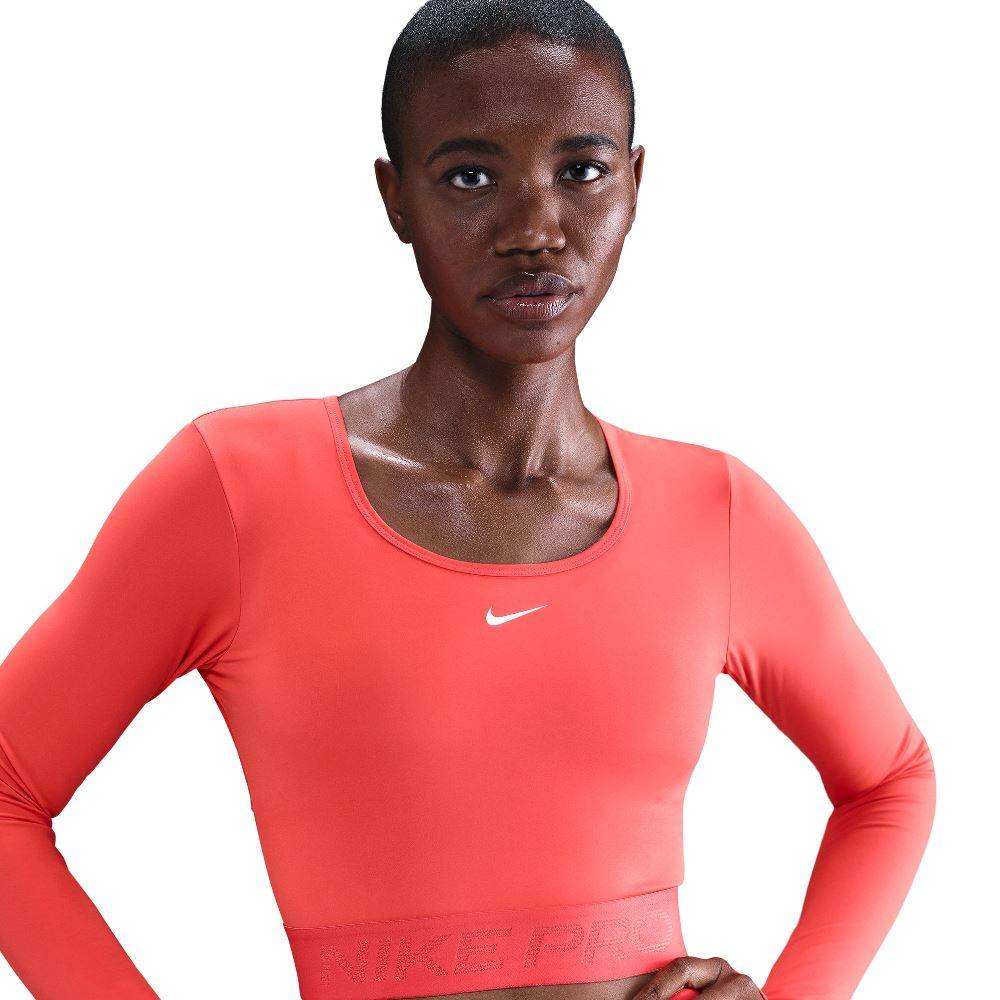 NIKE PRO DRI-FIT WOMENS LS CROPPED TOP