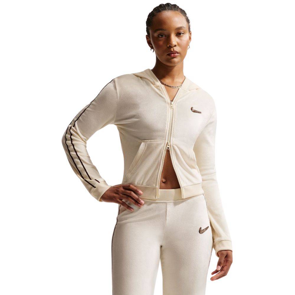 NIKE NSW VELOUR TREND FULL-ZIP HOODED TOP