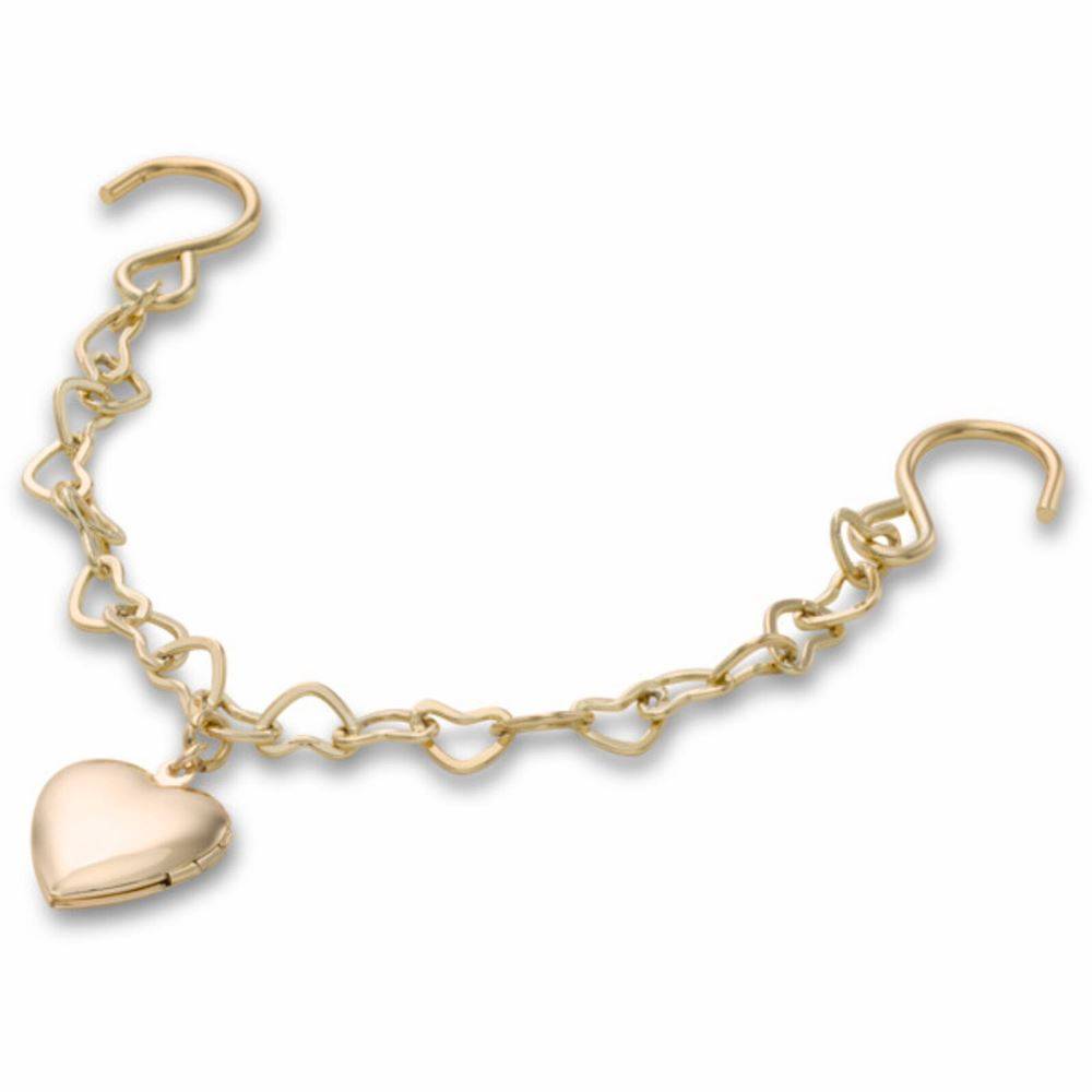 CROCS GOLD RIVET CHAIN WITH HEART JIBBITZ