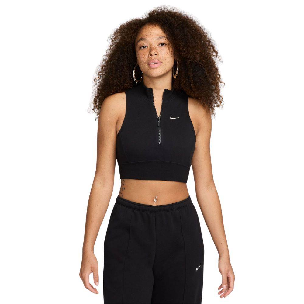 NIKE NSW WOMENS CHILI FT CROP HALF-ZIP TANK