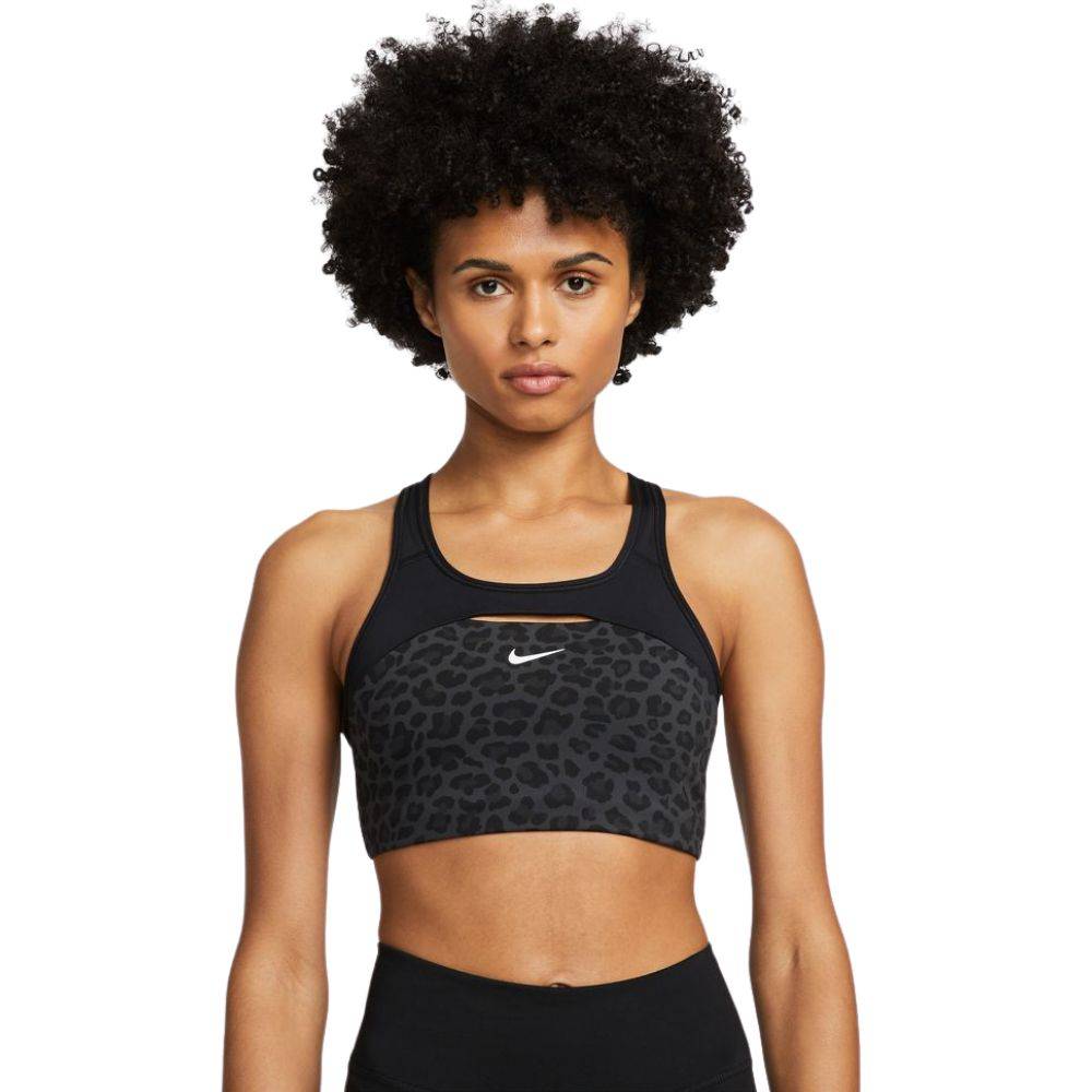 NIKE SWOOSH MEDIUM-SUPPORT PRINTED NON- PADDED BRA