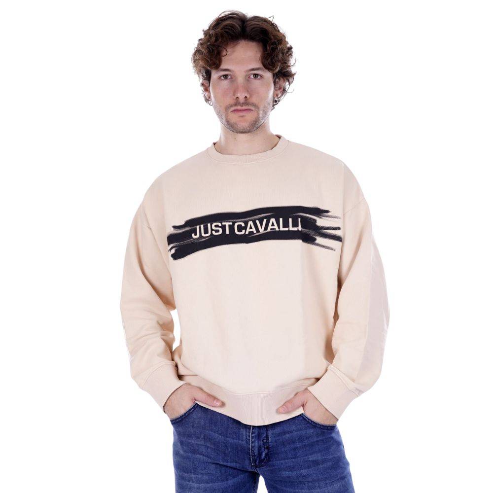 JUST CAVALLI LOGO PRINT CREW SWEATSHIRT