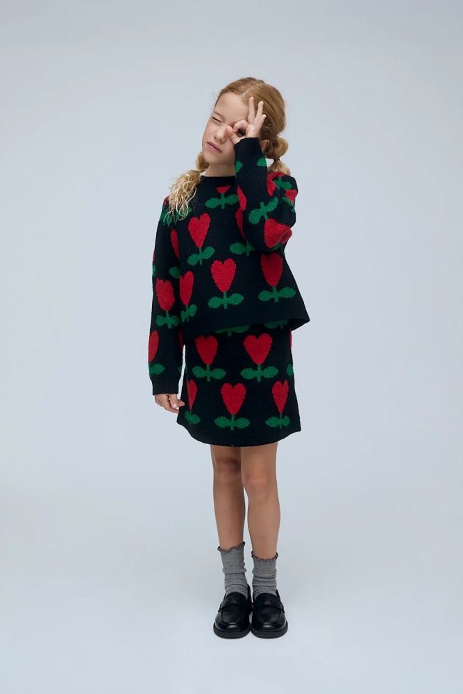 COMPANIA FANTASTICA CYCLAMEN PRINT KNIT SKIRT