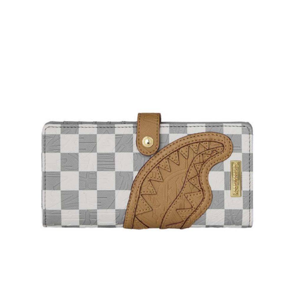 SPRAYGROUND EMBOSSED CHECK CREAM FOLD WALLET