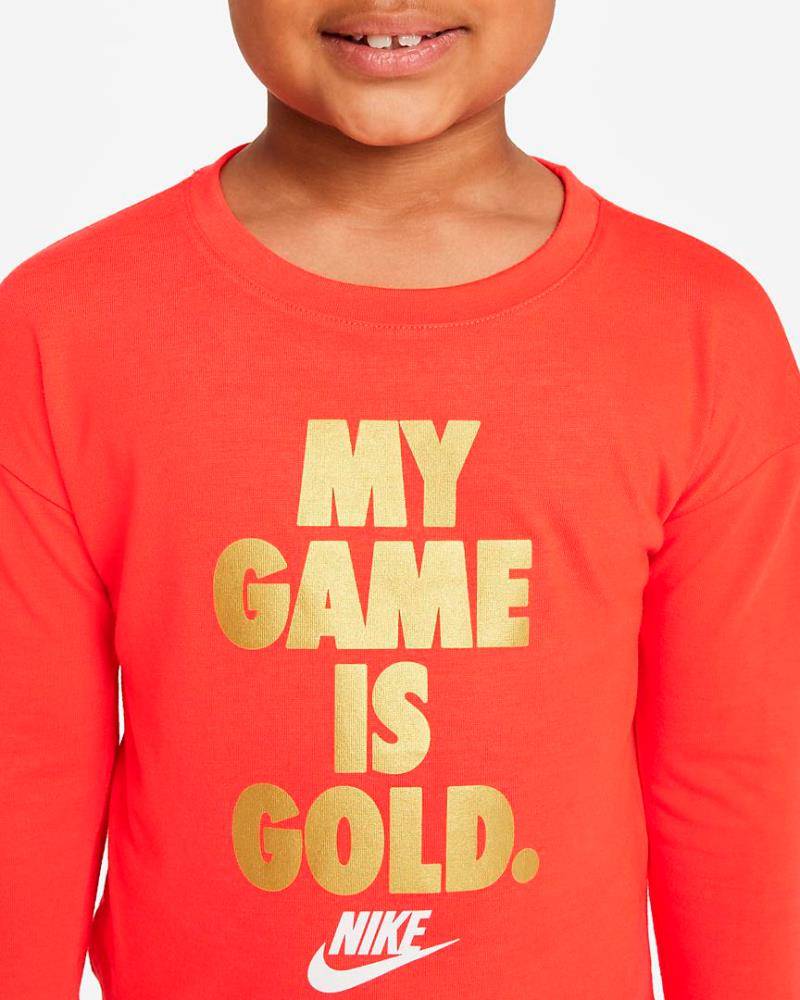 NIKE LITTLE GIRLS MY GAME IS GOLD LS TOP