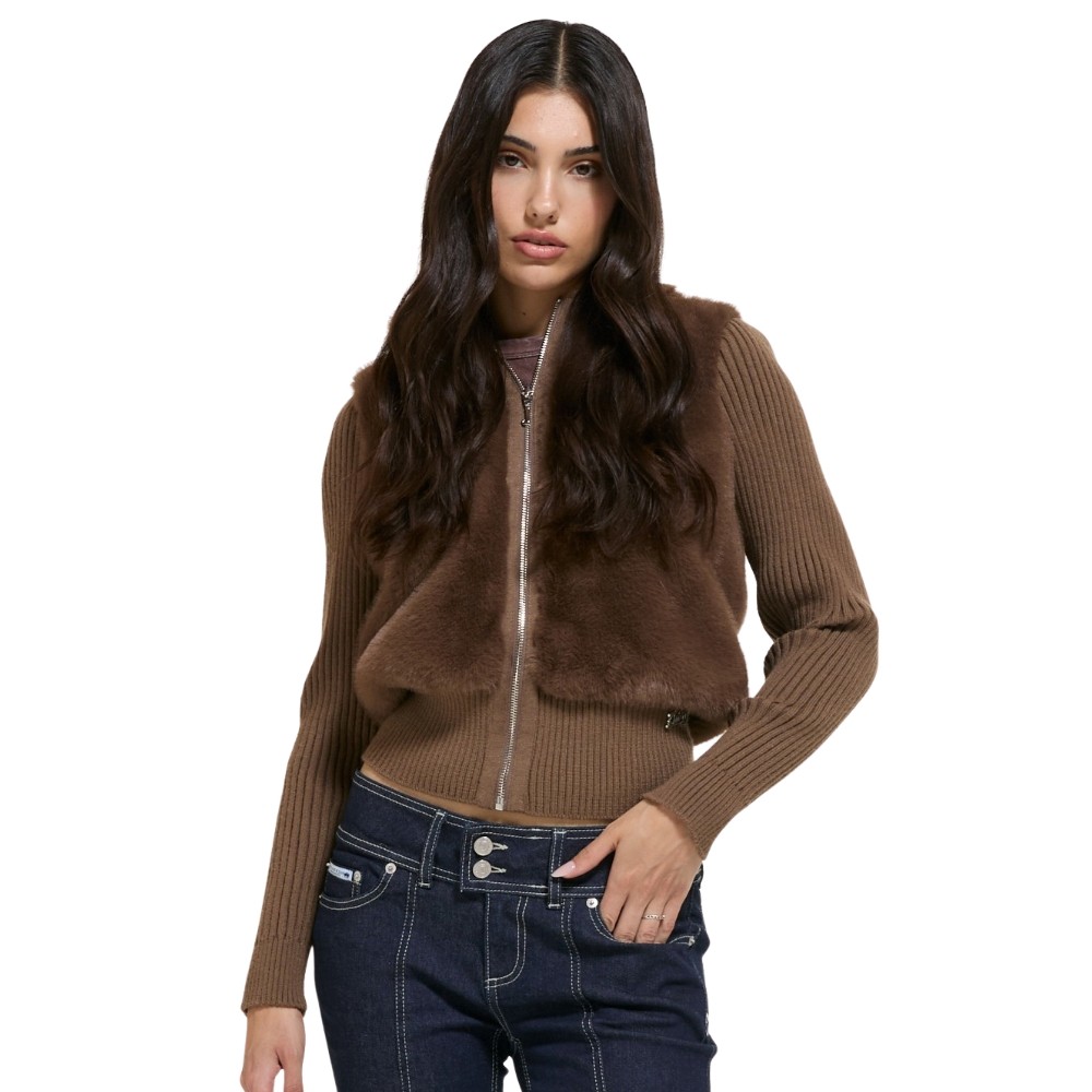 JUICY COUTURE NAILA CONTRAST FUR JACKET