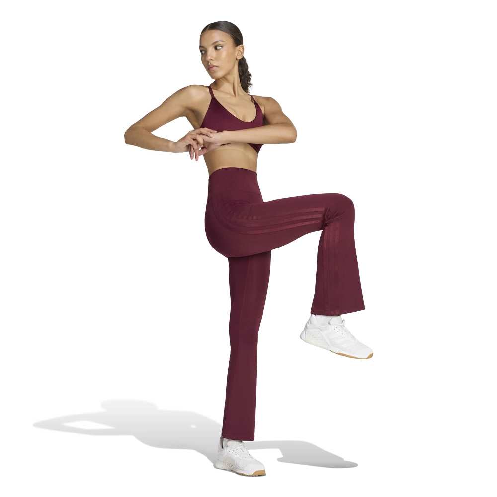 ADIDAS OPTIME ESSENTIALS WORKOUT SHINE FLARED LEGGINGS