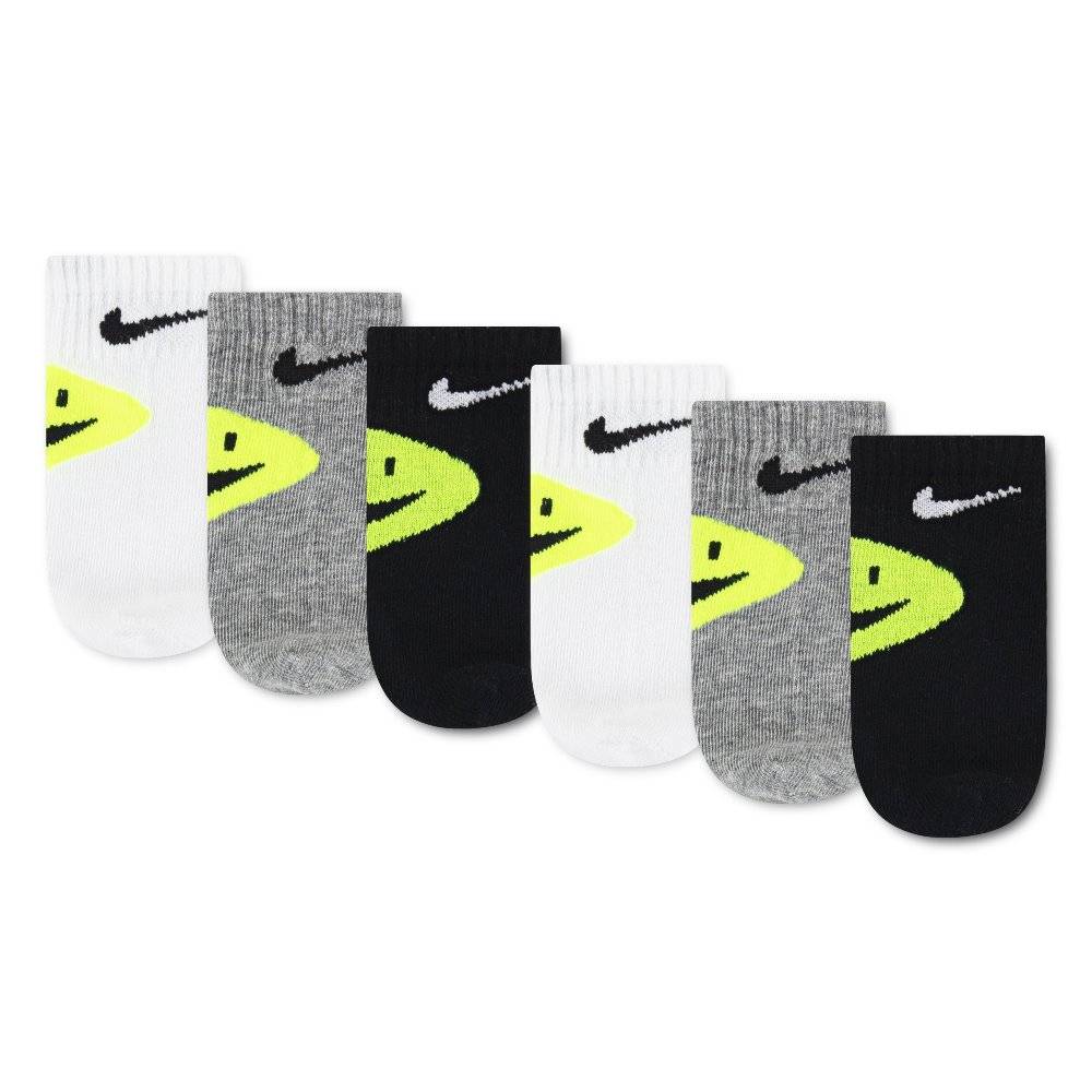 NIKE INFANT SMILEY 6PK ANKLE SOCKS