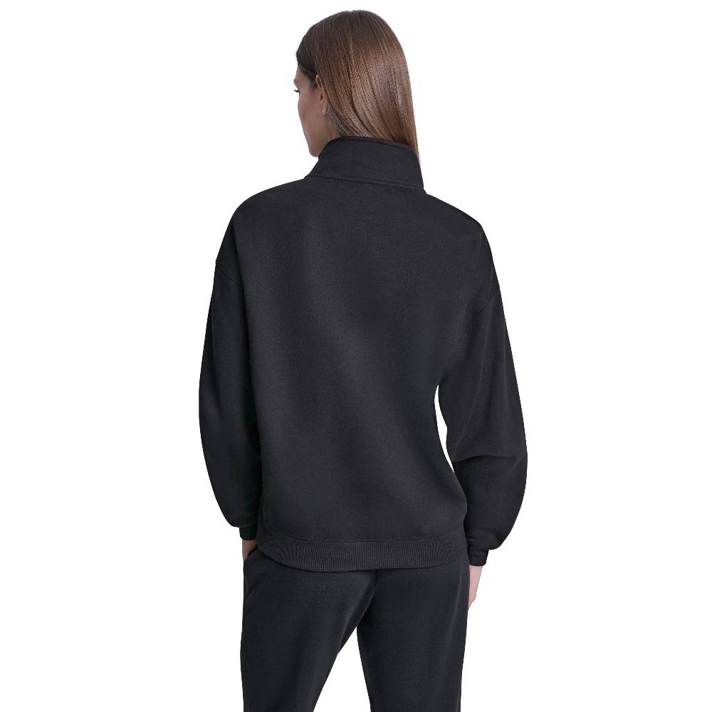DKNY LOGO QUARTER-ZIP SWEATSHIRT