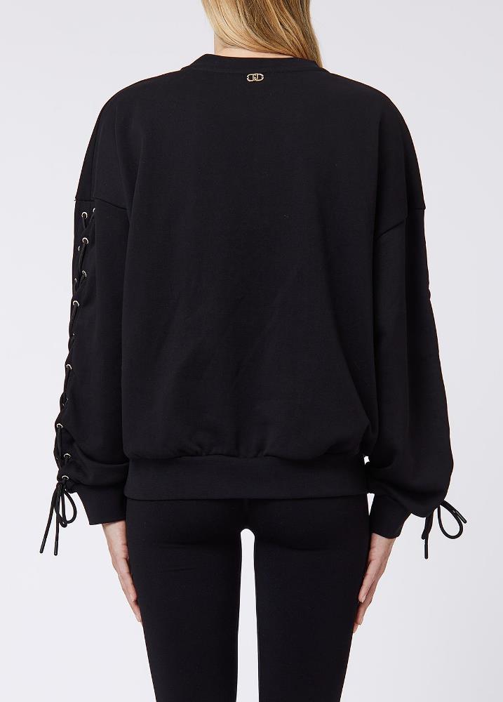 LIU JO SWEATSHIRT WITH LACE DETAILS
