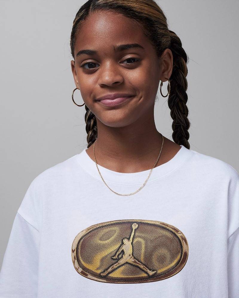 NIKE JORDAN GIRLS 1ST BABY BLUE SHORT SLEEVE TEE