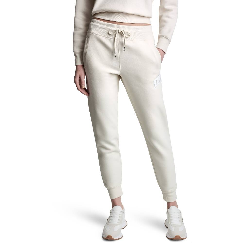 DKNY VARSITY LOGO MID RISE RIB WAIST AND CUFF JOGGER