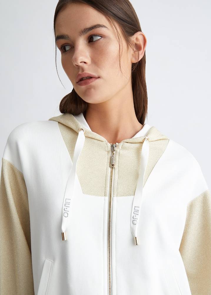 LIU JO LUREX INSERTS ZIP SWEATER