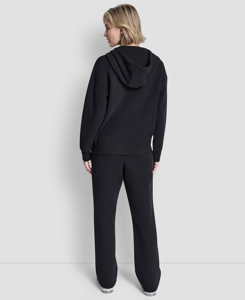 DKNY LOGO ZIP-THRU HOODIE