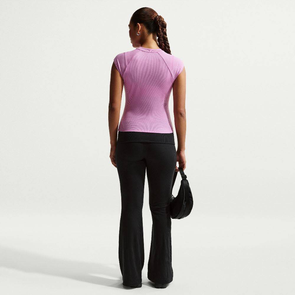 NIKE WOMENS CHILL KNIT SS RIBBED TOP