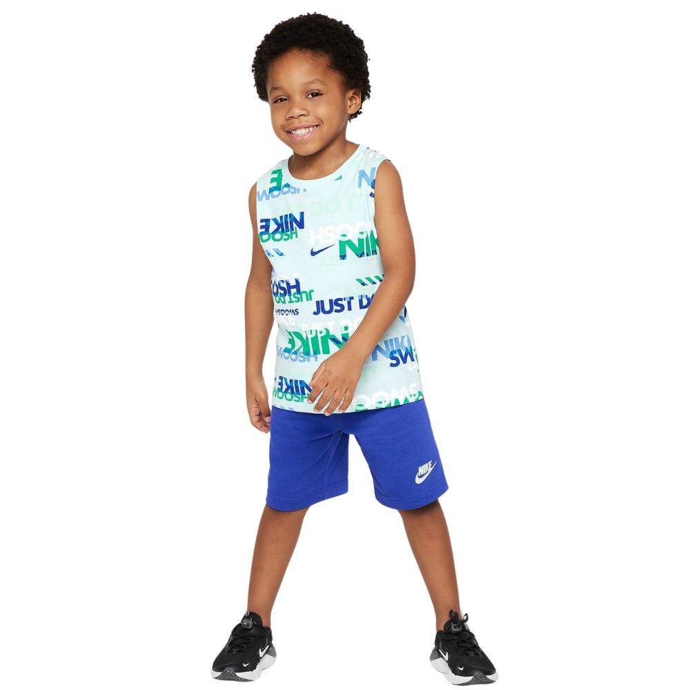 NIKE LITTLE KIDS B NSW PE AOP TANK SHORT SET