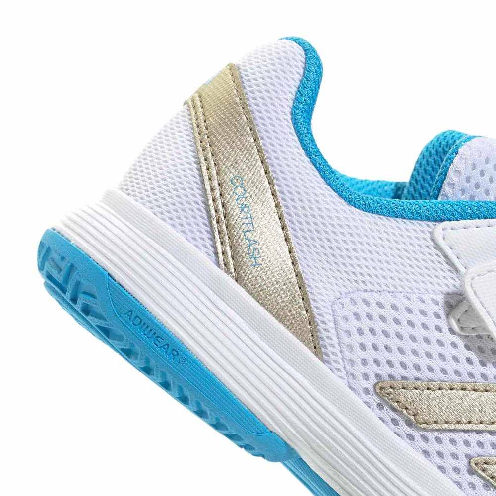ADIDAS KIDS COURTFLASH HOOK-AND-LOOP TENNIS SHOES