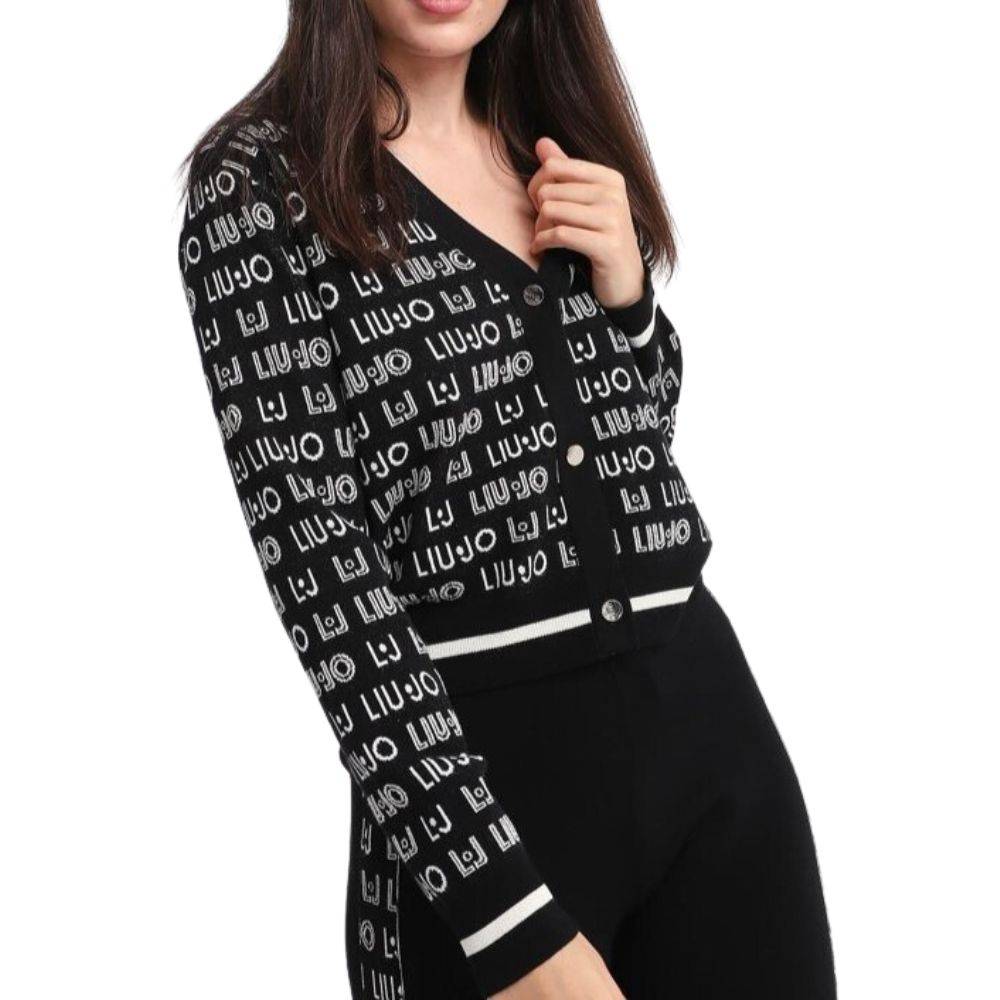 LIU JO ALL OVER PRINT LOGO CARDIGAN