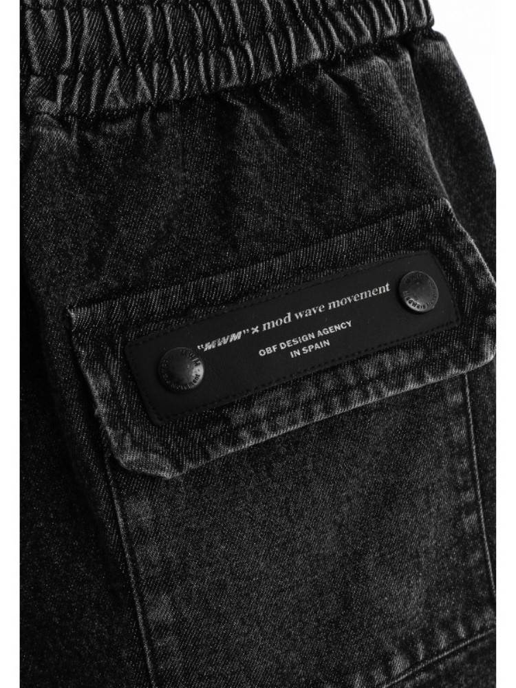 MWM TEDDY BEAR DENIM SHORTS FLOCK PATCH