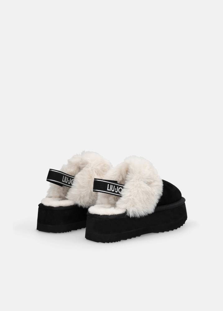 LIU JO JANE - SUEDE PLATFORM MULES