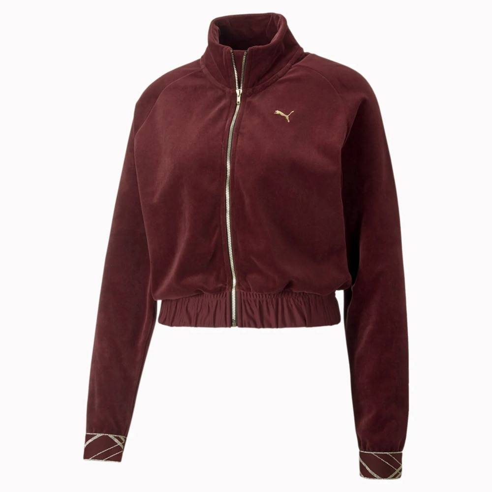 PUMA DECO GLAM VELOUR FULL-ZIP JACKET