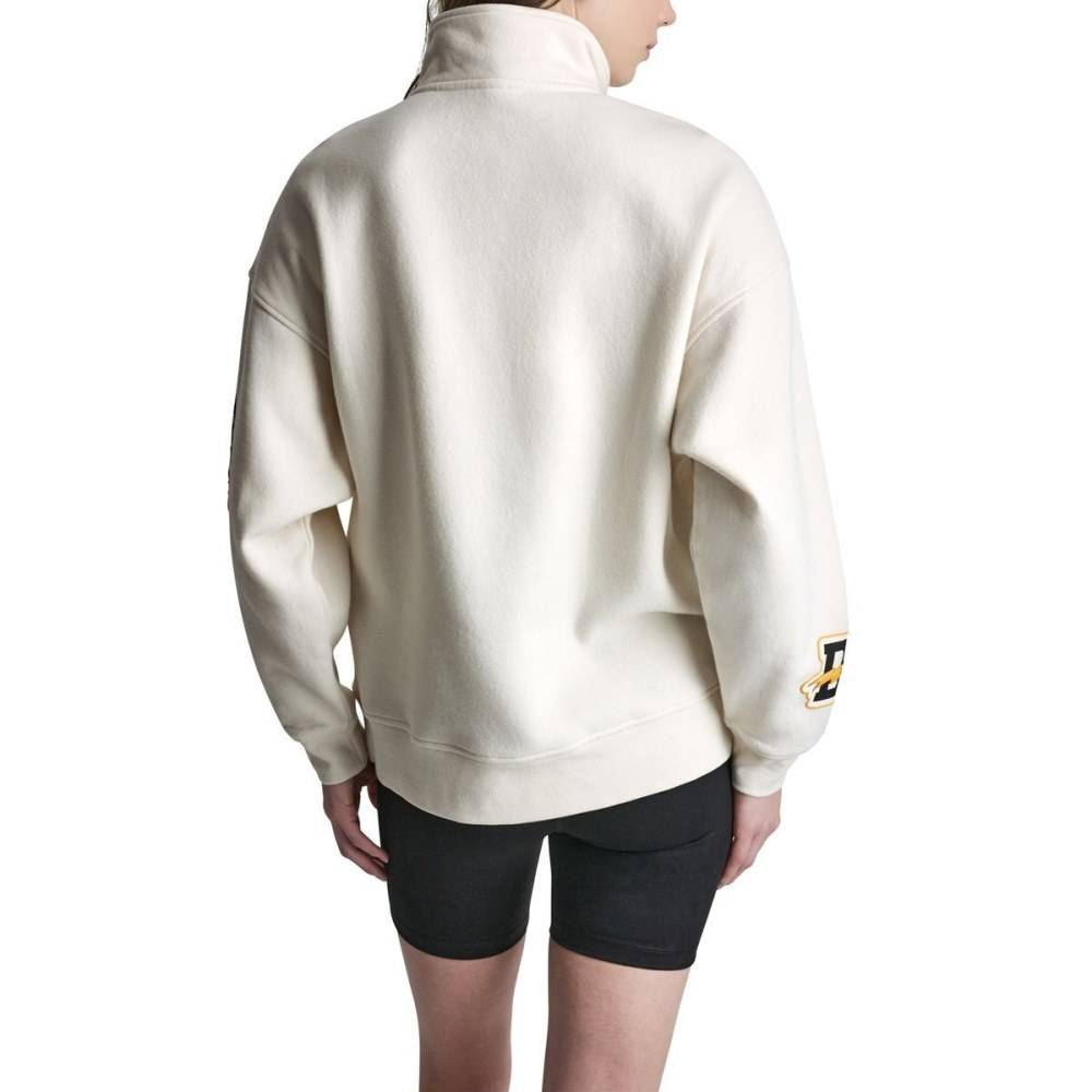 DKNY CAMPUS PATCH OVERSIZED QUARTER-ZIP