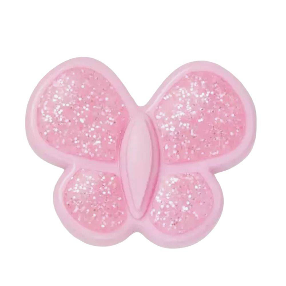 CROCS TINY PINK GLITTER BUTTERFLY JIBBITZ