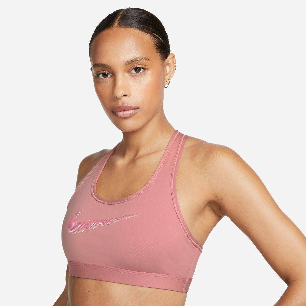 NIKE WOMENS SWSH MEDIUM-SUPPORT GFX PADDED BRA