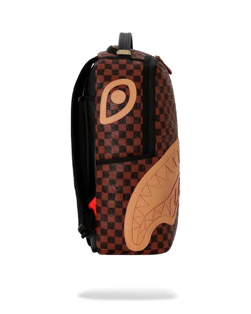 SPRAYGROUND EMBOSSED CHECK BROWN DLXSV BACKPACK