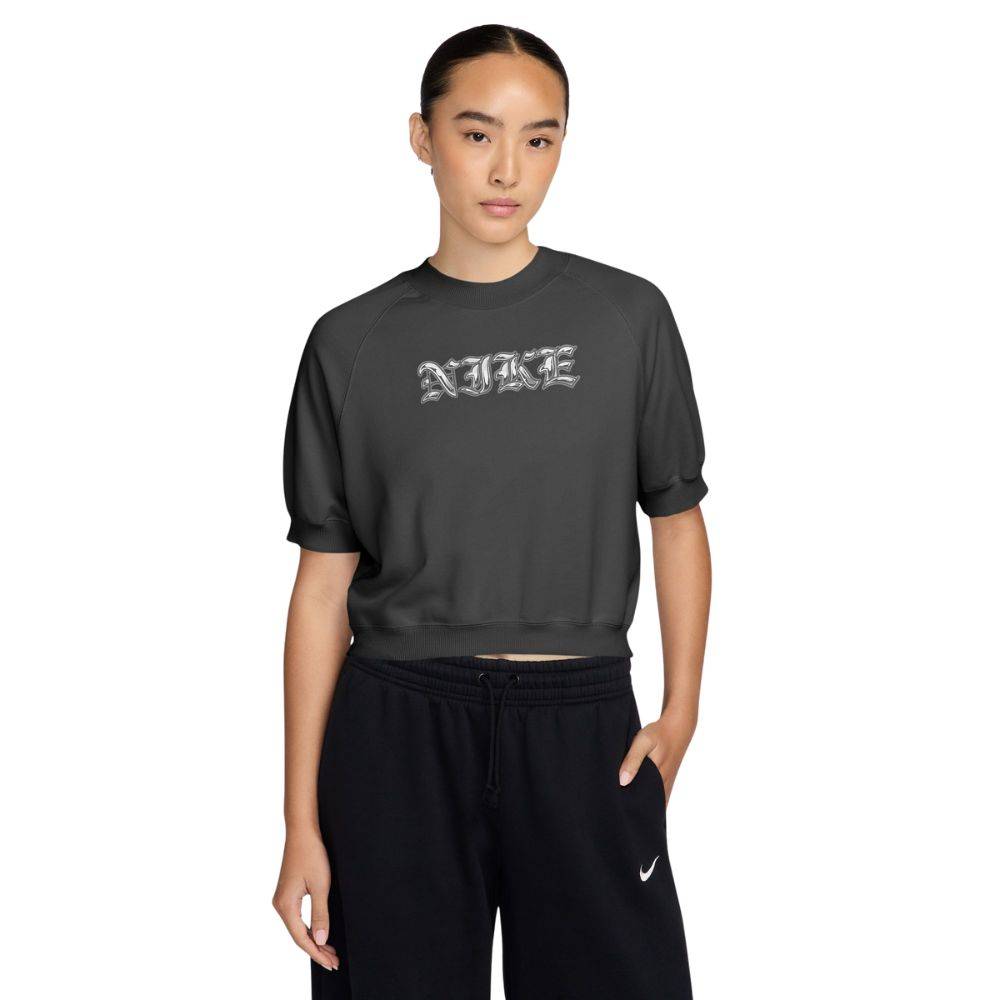 NIKE WOMENS NSW LOOSE SHORT-SLEEVE FRENCH TERRY TOP