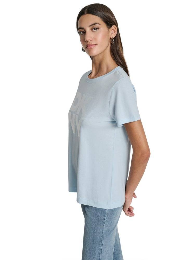 DKNY SEQUIN LOGO CREW NECK TEE
