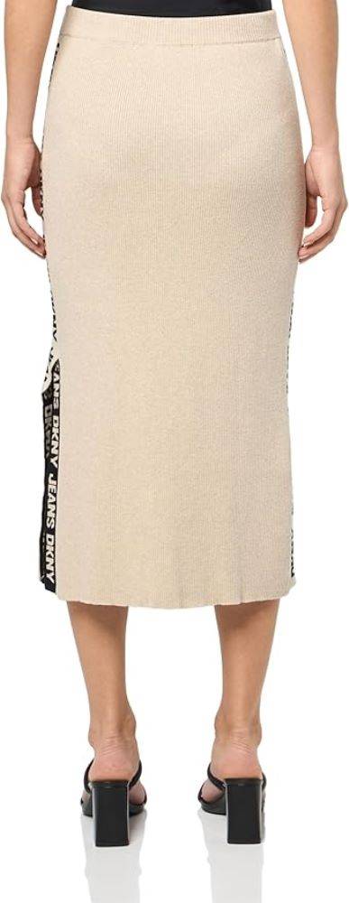 DKNY SOLID TYPOGRAPHIC STRAIGHT SKIRT