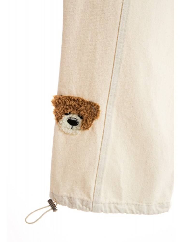 MWM TEDDY BEAR WIDE LEG DENIM PANTS
